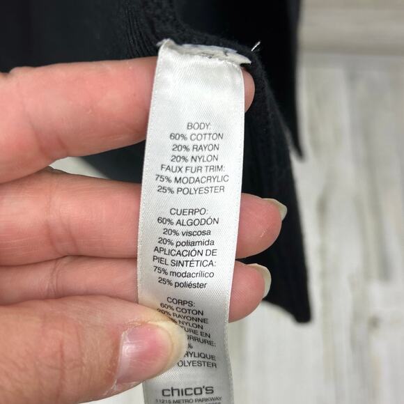 Chicos womens xtra small faux fur Anastasia Vest long cardigan - Picture 6 of 6